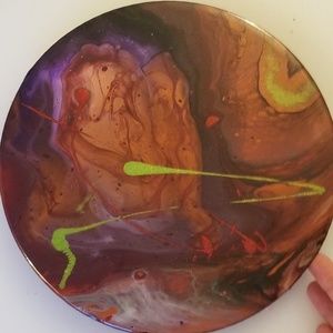 NWT Handmade Acrylic Pour Lazy Susan 10" Resined